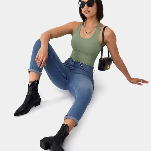 Halara Softlyzero️ plush U Neck Backless Racerback Cut Out Cropped Yoga Tank Top Women