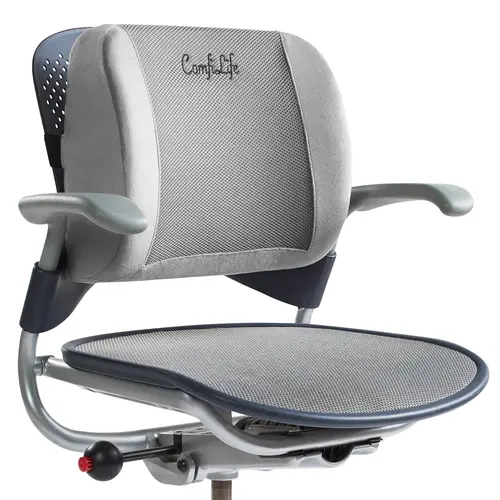 ComfiLife Classic Contoured Ergonomic Orthopedic Lumbar Support Pillow - Heat-, Weight-Sensitive High-Density Memory Foam, Adjustable Straps, Ventilated 3D Mesh, Removable Washable Zippered Cover for Office, Car Seats - Supportive Sitting, Stress Relief