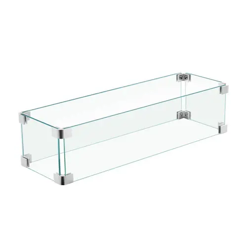 【Deals For You】Ovios Glass Wind Guard for Fire Pit Table