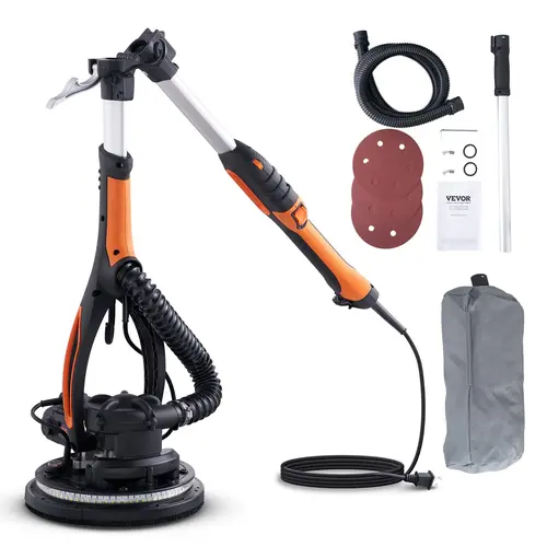 【DealsForYouDays】VEVOR 900W Electric Drywall SanderPortable Random Orbital PolisherVariable Speed 800-1800 RPMFoldable HandleSelf-SuctionLED Strip LightVacuum BagTool KitPower Tool, Tool Kit, Portable Orbital Polisher,father'sdaygifts