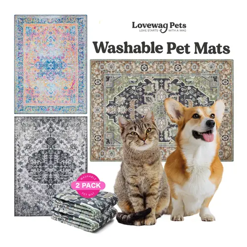 Lovewag Pets Washable Dog Pads - Pack of 2, Eco-Friendly & Leak-Proof Design, Multi-Design Options: Sage Forest,  Marmalade Sunshine, Moonlit Night, Rustic Terracotta, 16" x 24" & 36" x 48"& 28" x 41", Pack of 1: Sage Forest 54" x 72"