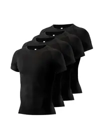 Men's Plain Round Neck Raglan Sleeve Sports Tee, Quick Drying Breathable Comfy Short Sleeve T-shirt, Men's Sportswear for Running Gym Workout, Fitness Sport Top