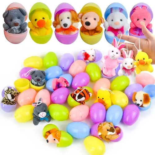 36Pcs/12Pcs 2.35in Animal Plush Toys /36 Pcs 2.35in Stress Relief Toys Prefilled Easter Eggs for Easter Egg Hunt/12Pcs 3.7in Colorful Wind-Up Toy with Easter Eggs/48Pcs/100Pcs Prefilled Easter Eggs Kids Outdoor Play