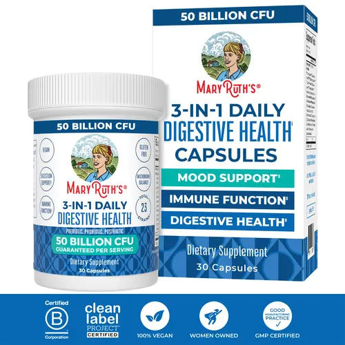 MaryRuth's 3-in-1 Probiotics for Digestive Health - Prebiotic & Postbiotic - Gut Health Supplement for Women & Men - 23 Unique Strains - 50 Billion CFU