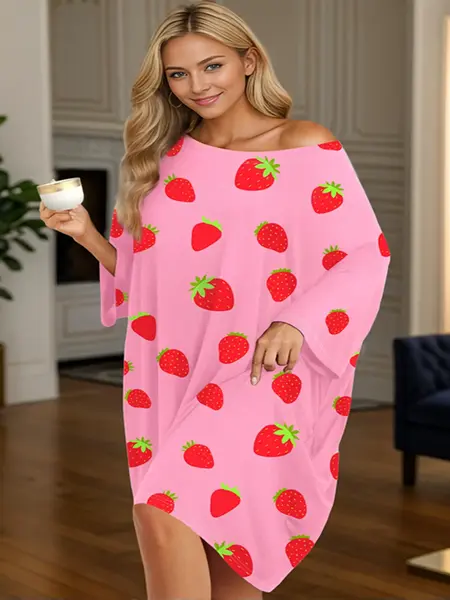 KFUBUO Plus Size Nightgowns for Women Oversized Sleep Shirts Bamboo Viscose Sleep Tee Short Sleeves Print Sleepwear With Pocket  Comfortable Cute Fits S-5XL Pajamas  Loungewear Soft Stretchy