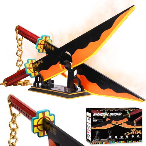 TOKMOC 66013,1479 Pieces,Demon Building Block Set,82in Double Blade Tengen Uzui Toy Building Brick with Stand,Handmade Cosplay Anime Toy Set for Collecting and Gifting Model for Anime fans,Home Decoration,For aged 12 and above,Stress relief toy