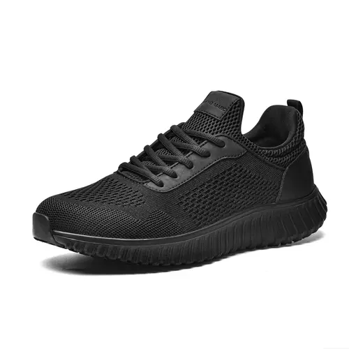 BRUNO MARC Men's Low-Top Lace Work & Safety Sneakers - Lightweight Breathable Footwear, 9.88oz Airy Stretch Mesh Upper, Slip-Resistant, Arch Support, Bars, All Seasons Walking Shoes for Students