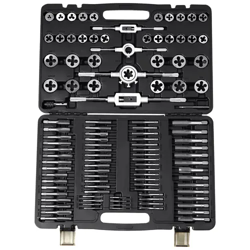 【Summerfinds】VEVOR Taps & Dies Set, 110-Piece/140-Piece Bearing Steel Kit with M2-M18 Sizes, CNC Precision Threading Tool for Cutting External/Internal Threads, Work Tools for DIY Maintenance, Complete Accessories & Storage Case, Tool Kit Set, Hand Tools