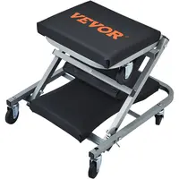 【DealsForYouDays】VEVOR Z-Creeper Seat 2 in 1 Rolling Folding Car Creeper/Stool300 lbs Capacity Mechanic CreeperLow Profile Creeper with 6 pcs Wheels for GarageShopAuto RepairLay Down or SitBlack