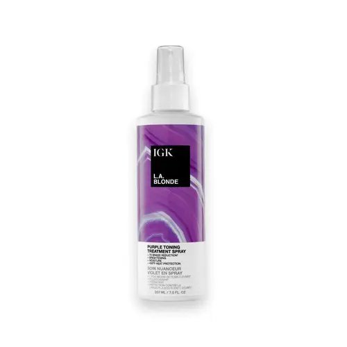 IGK L.A. BLONDE Purple Toning Treatment Spray | Brighten + Neutralize Brass + Heat Protectant | Vegan + Cruelty Free | 7 Oz