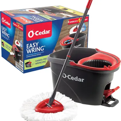 O-Cedar EasyWring Spin Mop & Bucket | Removes over 99% of Bacteria | Safe on All Hard Floors