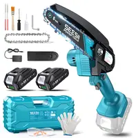 【DealsForYou】SEESII Mini Chainsaw Cordless 6 inch, Handheld Electric Power Chain Saw with Battery for Tree Trimming Wood Cutting, Best Gifts for Father, Dad, Husband, Men M6 Lite CS600