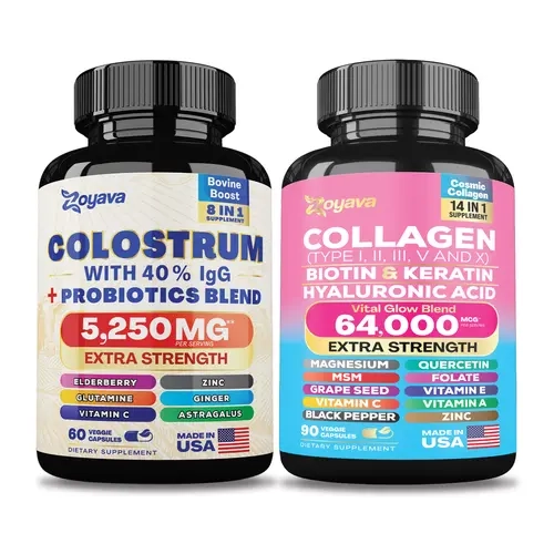 Vital Collagen & Colostrum Fusion - Highly Potent - Youthful Radiance - All in 1 Supplements - Made in USA