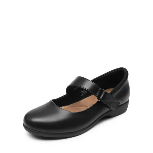 Dream Pairs Women's Classic Adjustable Mary Janes Round Toe Non-Slip All Seasons Walking Flats - Adjustable Strap, Comfortable Lining, Padded Collar, Slip-On Shoes for Women, Back to School Use