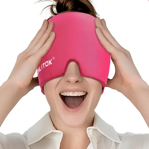 Migraine Headache Relief Cap, Gel lce Head Wrap for Tension and Stress Relief.Suitable for Home breaks, before sleep, office