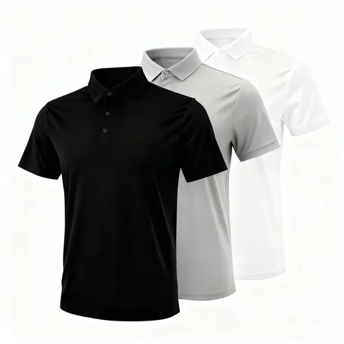 Royaura Men’s 3-Pack Stretch Nylon Button Polo Shirts - Classic Collared Short-Sleeve Tapered Body Golf Shirt, Casual Sportswear, Sporty Chic Top for Work, Travel, Valentine’s Day Gift for Him