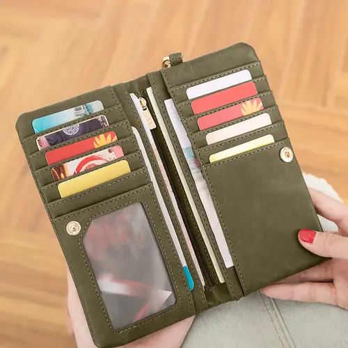 Women's Solid Color Large Capacity Zipper Wallet with Card Slot, Card Slots Wallet, Credit Card Wallet, Daily Wallet, Ladies Wallet, Zipper Card Holder #GLOBAL PICKS