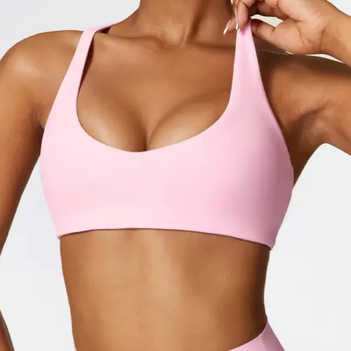 Women's Solid Wireless Sports Bra, Breathable Comfortable Sports Bra, Quick Drying Bra, Gym Clothes, Pickleball Tennis Bras, Ladies Sportswear for Indoor Outdoor Wear