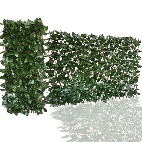 Expandable Artificial Ivy Lattice Privacy Fence Screen, Garden Fencing Panel with Realistic Leaves, Porch-Patio Decor Solution, Vertical Garden Trellis for Backyard Unsightly View Hiding