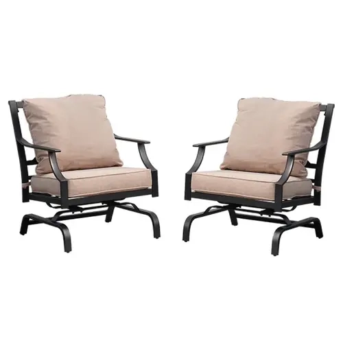 GRAND PATIO Powder Coated Metal Folding Patio Rocking Chairs (Set of 2) - Casual Outdoor Furniture, Modern Furniture with Rocking Motion for Modern Home Decor Seating Solution