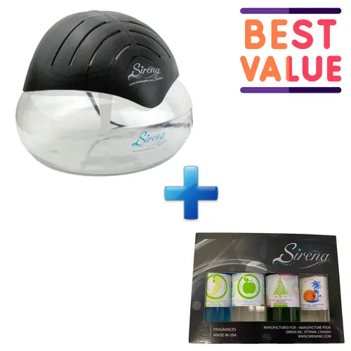 Sirena Twister Black Aromatizer Deluxe Pack - Pine Scented Aromatherapy Essential Oil Accessory, Household Fragrance, Indoor Home & Office Freshener