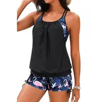 Holipick Women Tankini Swimsuits Two Piece Tummy Control Bathing Suits Blouson Swim Tank Top with Boy Shorts DealsForYouDays