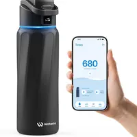 WATERH Boost Smart Water Bottle with APP - Insulated Stainless Steel Flask, Water Intake Tracker & Hydration Reminder, Portable Vacuum Thermal Cup, Wide Mouth Water Bottle for Travel & Gym,  , Free Christmas Sticker，Ideal Gift