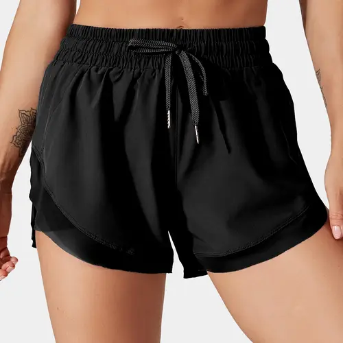 Halara Drawstring Contrast Mesh Dolphin 2-in-1 Shorts Summer Outfit