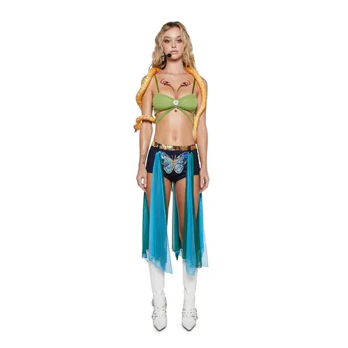 Servin' Snake Charmer Costume - Adjustable, Includes Butterfly Accessories, Stylish Themed Clothes for Halloween, Fancy Dress Events