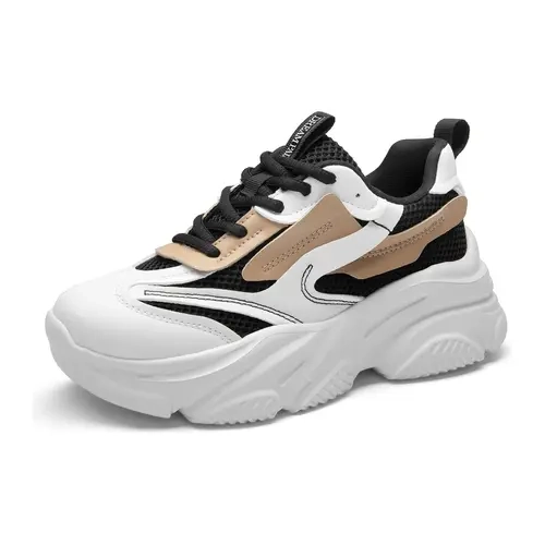 DREAM PAIRS Jaxon Women's Lace-Up Platform Sneakers — Breathable Walking, Casual Athletic, Thick-Soled Styles for Women, Breathable Walking Sneakers, Casual Athletic Sneakers