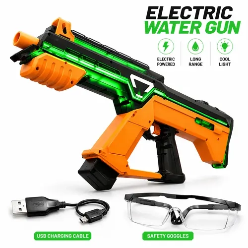 Skirfy Eagle Stone Automatic Squirt Watergun - 39 Ft Range, 3.7V Lithium-Ion Batteries, Goggles Included, Outdoor Water Soaker Waterblaster Toy for 6-8 Years Girls, Pool Parties, Children Development