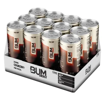RAW Nutrition BUM Energy Drink 12ct - 112mg Natural Caffeine & Cognizin Citicholine for Enhanced Performance & Focus