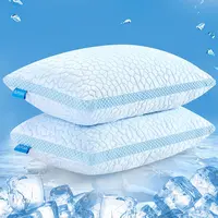 QUTOOL Luxury Cooling Memory Foam Pillows 2 Pack,Bed Pillows Set of 2,Adjustable Gel Pillow for Side Back Sleeper with Removable Cover, Summer Day Gifts, Decor Bedroom Accessories