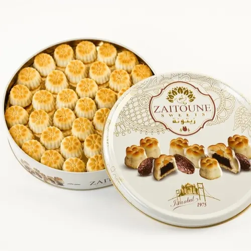 Zaitoune Date-Filled Maamoul Butter Biscuits 500g (17.6 oz) - Authentic Turkish Sugar Dessert, No Artificial Color, Caffeine-Free, 12-Month Shelf Life Sweet Snack Pastry