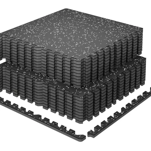 SUPERJARE 0.79in EVA Foam Interlocking Tiles, 24''x 24''/Each, Yoga & Exercise Mat with Rubber Top for Home Gym, Home Workout Equipment & Cardio Machine Use, Weight Lifting Protection