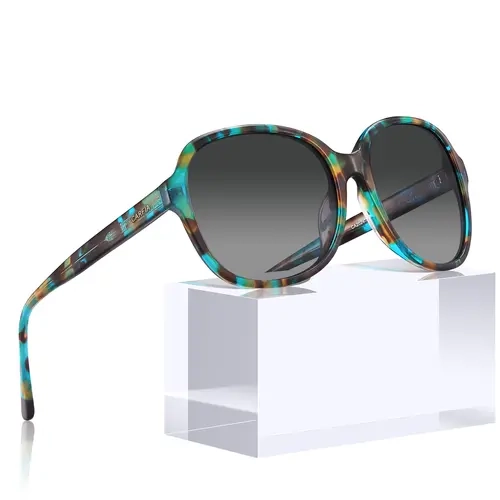 CARFIA Fashion Polarized Sunglasses for Women UV Protection Hand-crafted Acetate Frame Retro Big Oversized Sun Glasses