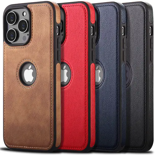 For iPhone 18 Pro Max, 17 Pro Max, 17e, Air, 16, 16e, 15, 14, 13, 12, 11, X, XR, Xs Max, 7, 8, SE2, SE3, Durable Shockproof PU Leather Smartphone Case - Slim Wireless TPU Cover