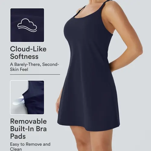 Halara SoftlyZero Plush 2-in-1 Pocket Mini Active Dress DD-F Cups
