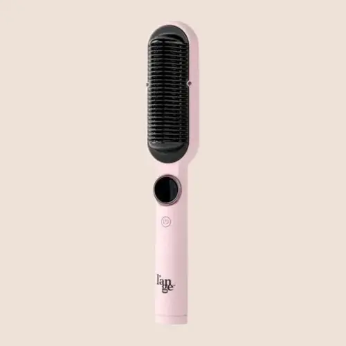 L'ANGE HAIR Smooth It Ionic 2-in-1 Straightening Thermal Brush - Single Item Hair Tool with Ceramic Handle, 230-450°F Adjustable Heat, Frizz Control for All Types