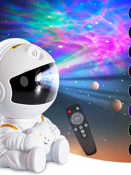 Astronaut Galaxy Star Projector LED Light - Home & Living Room House Decor Tech Gadget,  Remote Control, 360° Adjustable Nebula Ceiling Lamp, Birthday Gift for Boyfriend Men's Room Accessory, Led Lights