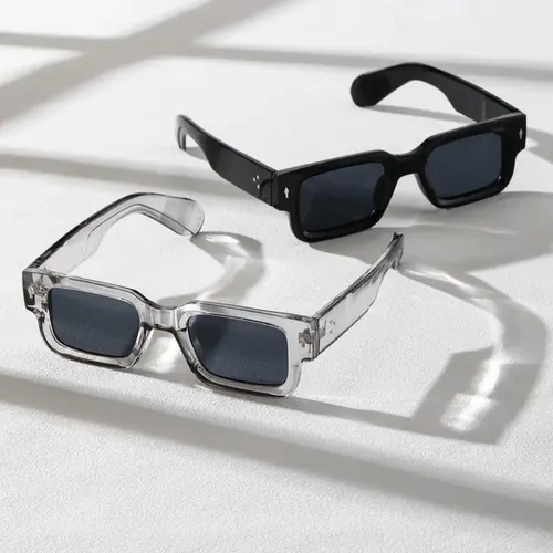 Square Frame Trendy Casual Classic Sunglasses, Lightweight Durable UV Sun-Protective Sporty Shades for Women and Men, Travel Essentials and Back-to-School Gifts, High Quality Square Framed Sunglasses for Fall Outdoor, Great His & Hers Gifts