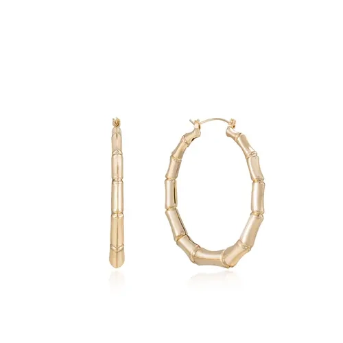 Ettika Bamboo Hoop Earrings - Elegant Design with Natural Bamboo Material, Lightweight and Versatile Accessory