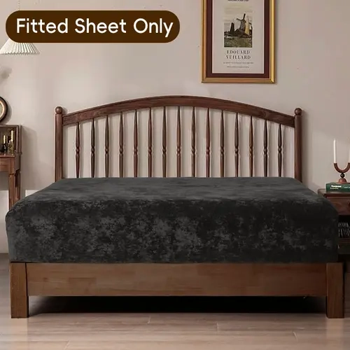 【Soho Chic】PHF Truly Velvet Fitted Sheet No Pillowcases,back to school,back to school shopping, Soho Chic home decor