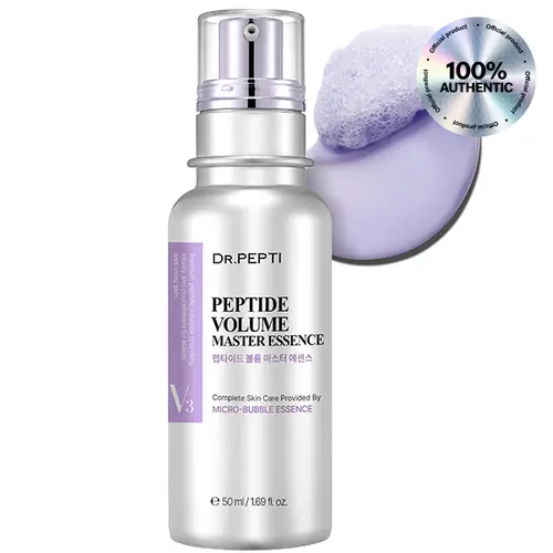 Dr. Pepti Peptide Volume Master Essence - Official Product Age-Defying Collagen Peptides Hyaluronic Acid Bubble Facial Brightening Serum (1.69 fl oz)