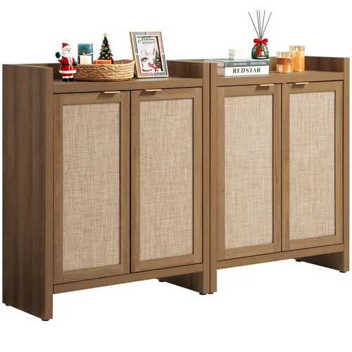 SICOTAS Freestanding Wooden Shoe Storage Rack Organizer, 6-Tier 24-Pair Vertical Cabinet with Doors & Adjustable Shelf Rack, 41" Tall 55lb Capacity Farmhouse Entryway Furniture (Antitip Wall Kit Required)