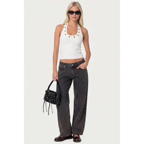 Petite Raelynn Washed Low Rise Baggy Jeans