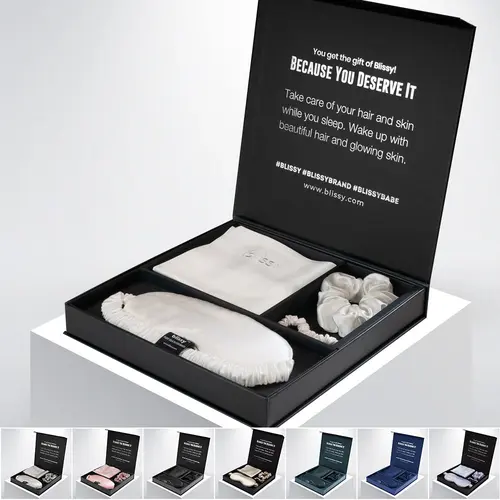 Blissy Dream Gift Set – 100% Mulberry Silk – Pillowcase, Sleep Mask & Scrunchies for Hair & Skin