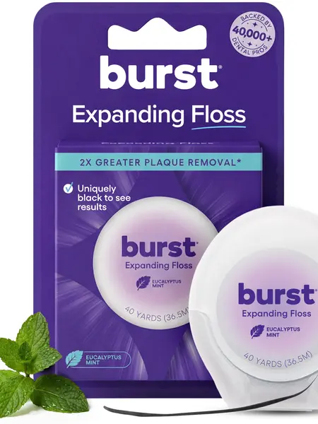 Mint Eucalyptus Expanding Dental Floss - Black Expanding,Stain-Absorbing, Woven Floss, Vegan, Paraben Free, Removes Plaque