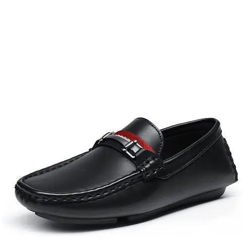 BRUNO MARC Boys' Soft Leather Slip-On Flat Casual Shoes for 4-5 Years - PU-Covered Upper, Soft Sole, Cushioned Foam, Breathable Daily Wear Footwear