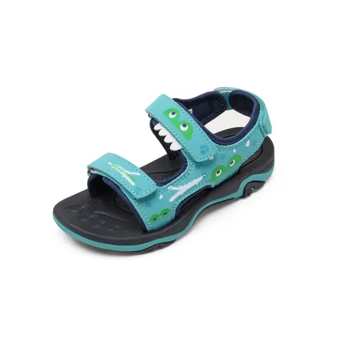Dream Pairs Kids' Crocodile Print Slip-On Water Sandals - Stretchy Strapy Open-Toe Soft Flat Footwear with Adjustable Straps Stay Comfy for Outdoor Beach & Walking, Children's Walking Footwear